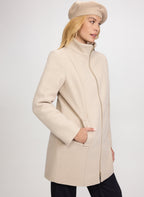 Stretch Wool Blend Coat