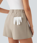 Quick Dry High Waisted Sied Pocket Golf Shorts-Golf Tee Pocket-UPF 40+