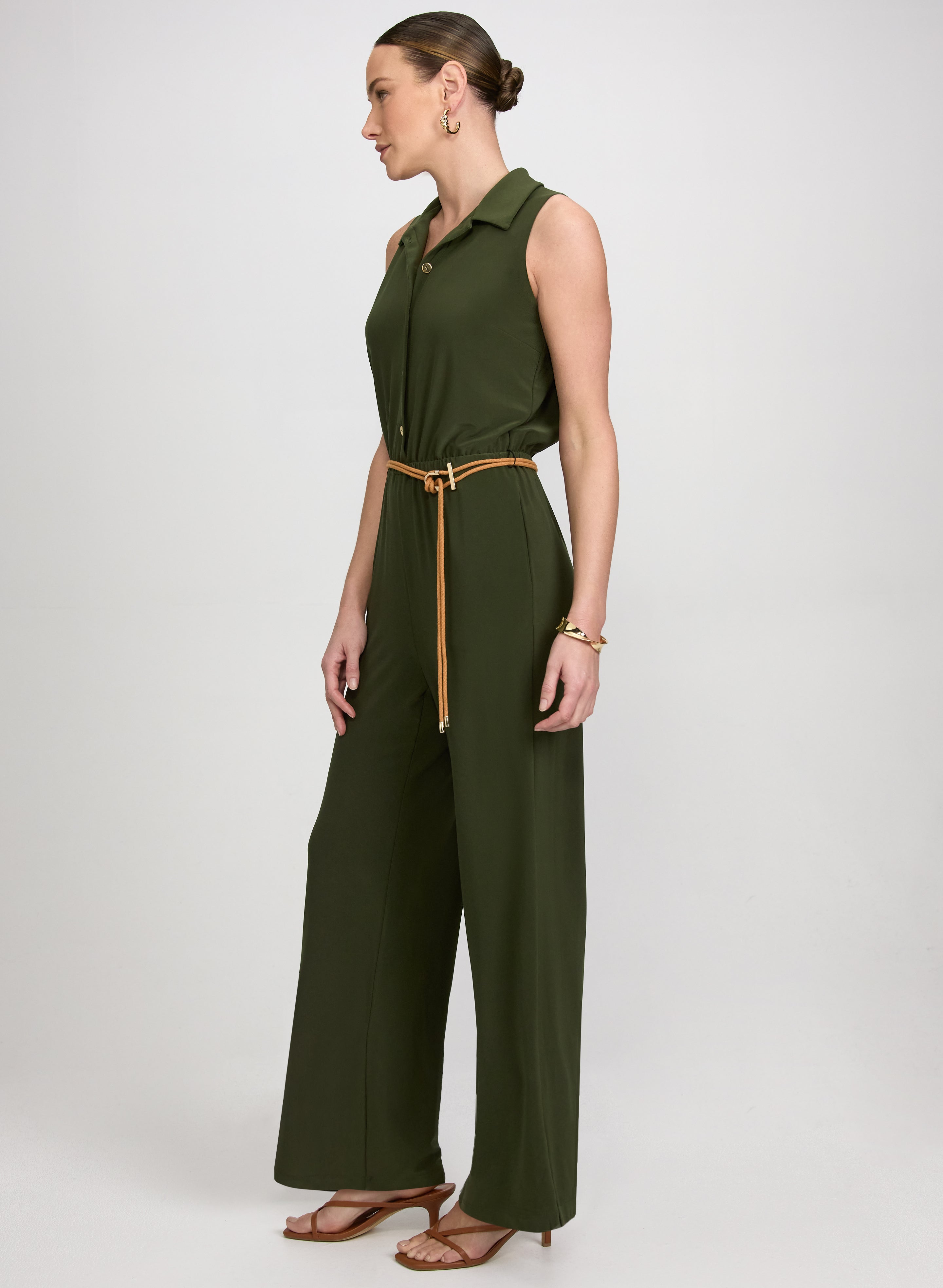 Belted Jersey Jumpsuit
