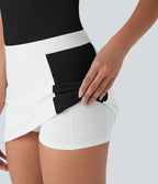 SoftlyZeroTM Airy Mid Rise Color Block 2-in-1 Cool Touch Bodycon Mini Casual Skirt-UPF50+
