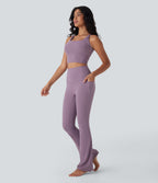 UltraSculptTM Cool Quick Dry SoCinched High Waisted Tummy Control Yoga Bootcut Leggings-UPF 50+ with Pockets
