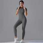 Women's Sexy Hip Lifting Fitness Jumpsuit, Tight Zipper Fitness Running Suit, Sports Pants Leggings Sport Women Fitness