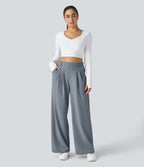 2026🔥 FlexTM High Waisted Pocket Straight Leg Work Pants