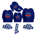 Christmas Family Matching Pajamas-Navy & White Plaid Pjs Set with "We Are Family Christmas 2025" Print