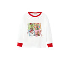 Family Christmas White Pajamas Set With Xmas Print