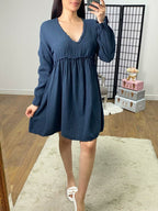 Florrie Lace Detail Cheesecloth Babydoll Dress