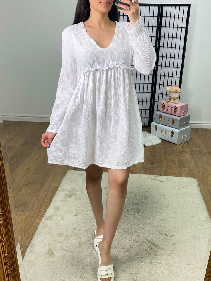 Florrie Lace Detail Cheesecloth Babydoll Dress