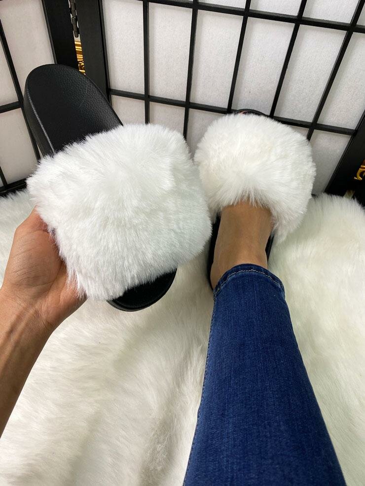 Alice Faux Fur Fluffy Sliders