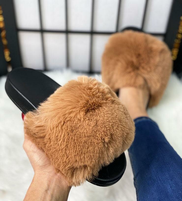 Alice Faux Fur Fluffy Sliders