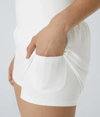 2026🔥UK Super High Waisted Back Pocket & Side Hidden Pocket 2-in-1 Yoga Shorts