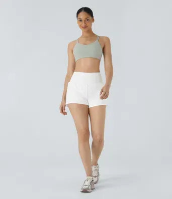 2026🔥UK Super High Waisted Back Pocket & Side Hidden Pocket 2-in-1 Yoga Shorts