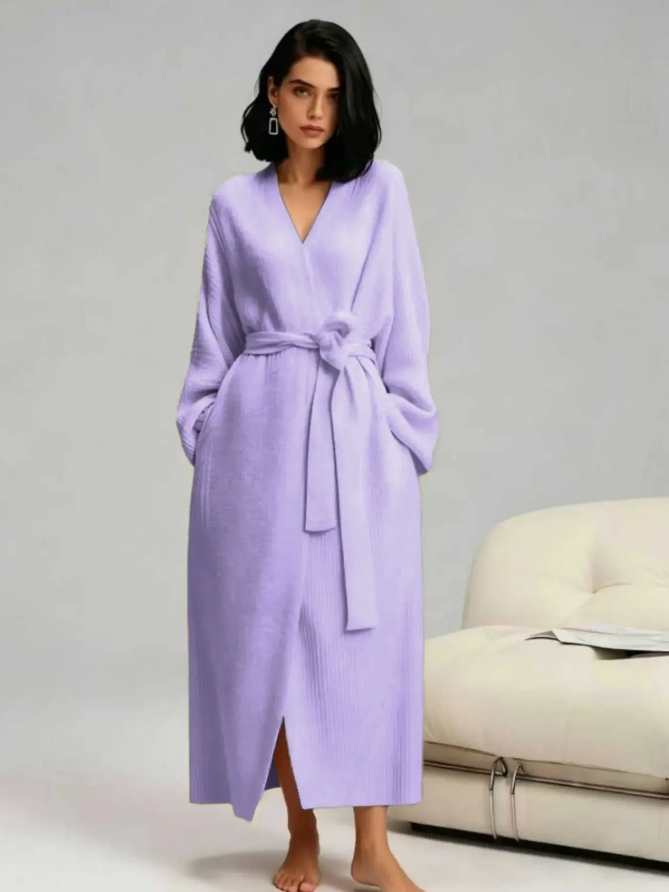 Women's Double-Sided Fleece Robe|Thickened Long Plush Casual Loungewear