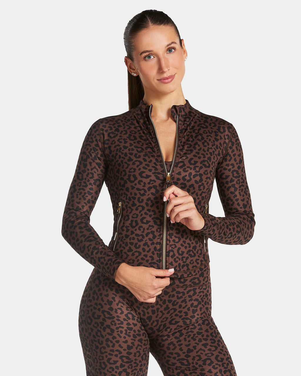 Allrounder Shaping Two-Piece Set, High-Waist Wide-Leg Pants & Zipper Jacket, Breathable Sporty, Long Sleeve, All Seasons, Yoga & Gym Wear