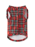 Christmas Plaid Family Matching Pajamas Set - Red Plaid Button-down Sleepwear For Men, Women, Kids & Baby, Festive Holiday Pjs