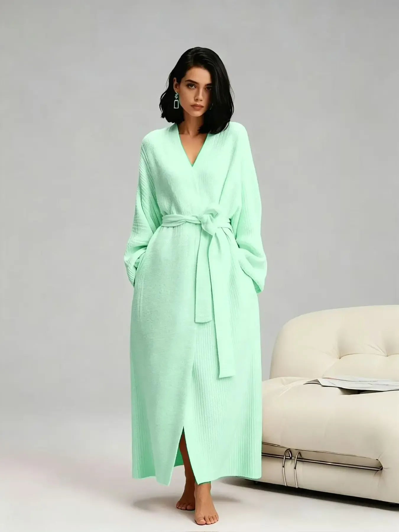 Women's Double-Sided Fleece Robe|Thickened Long Plush Casual Loungewear