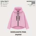 Short Oversized Rain Jacket With Bubble Hem,Loose Fit