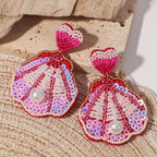 Ocean Beach Shell Exquisite Sequin Earrings