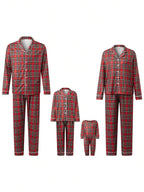 Christmas Plaid Family Matching Pajamas Set - Red Plaid Button-down Sleepwear For Men, Women, Kids & Baby, Festive Holiday Pjs