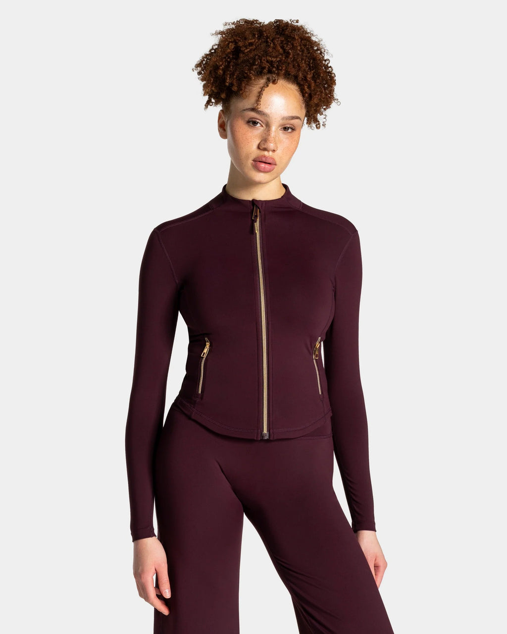 Allrounder Shaping Two-Piece Set, High-Waist Wide-Leg Pants & Zipper Jacket, Breathable Sporty, Long Sleeve, All Seasons, Yoga & Gym Wear