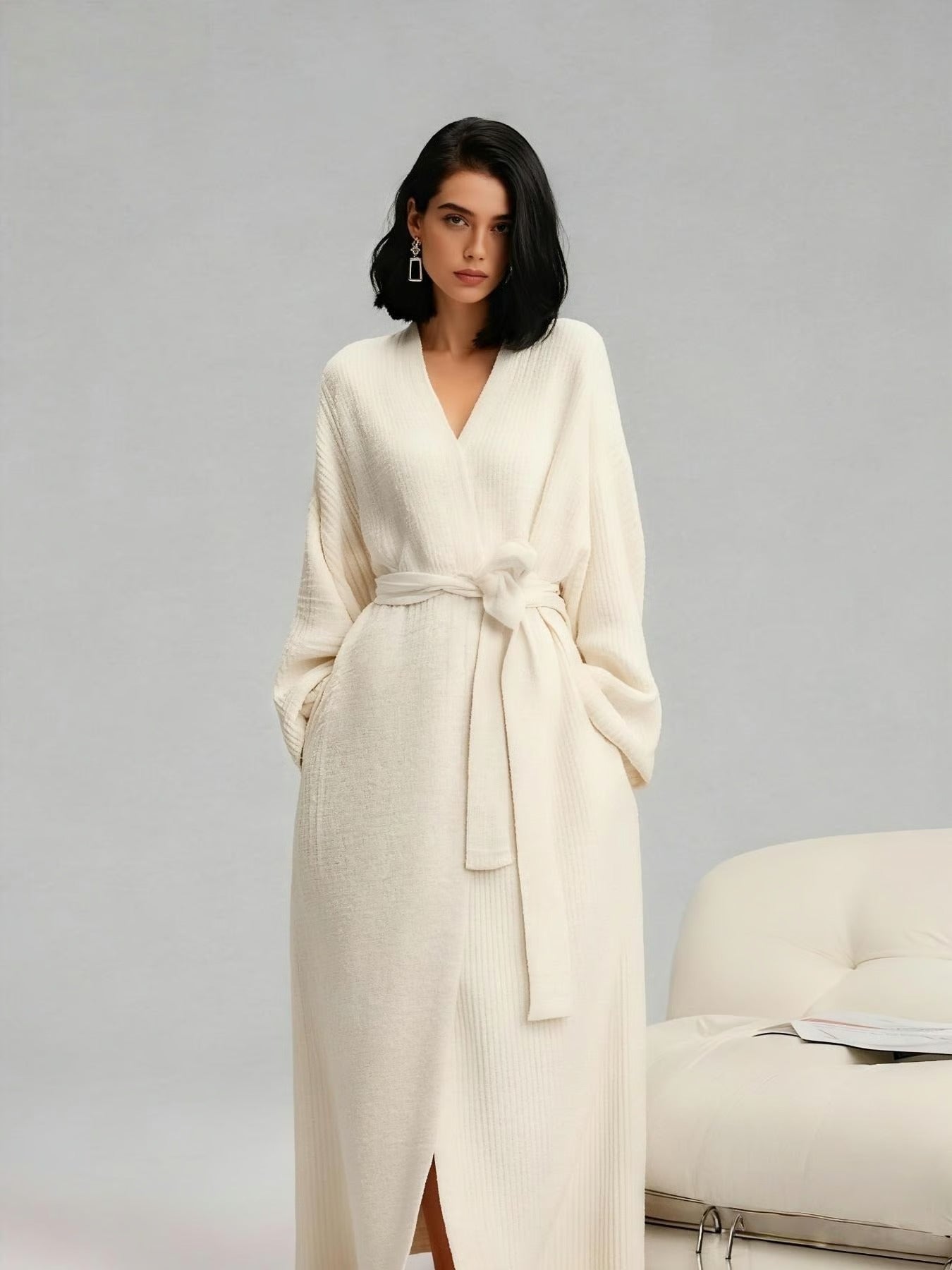 Women's Double-Sided Fleece Robe|Thickened Long Plush Casual Loungewear