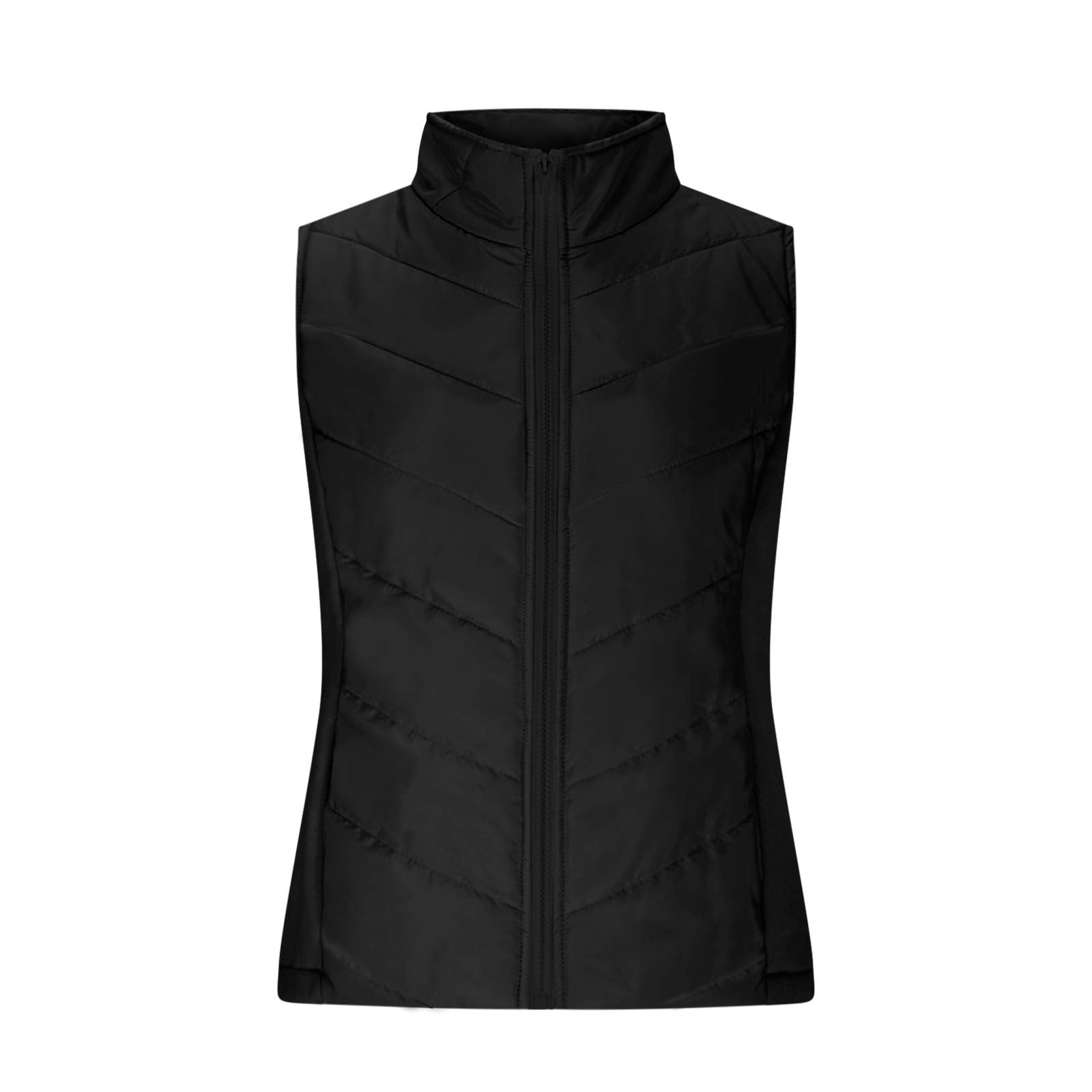 Puffer Vest Women Sleeveless Zip Up Outerwear Stand Collar Quilted Vest
