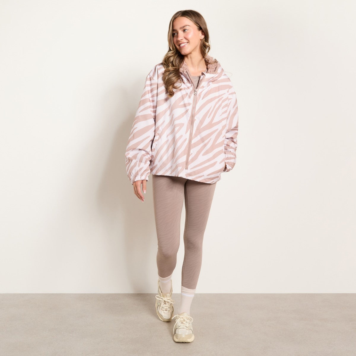 Print Water Resistant Sherpa Cropped Drying Robe