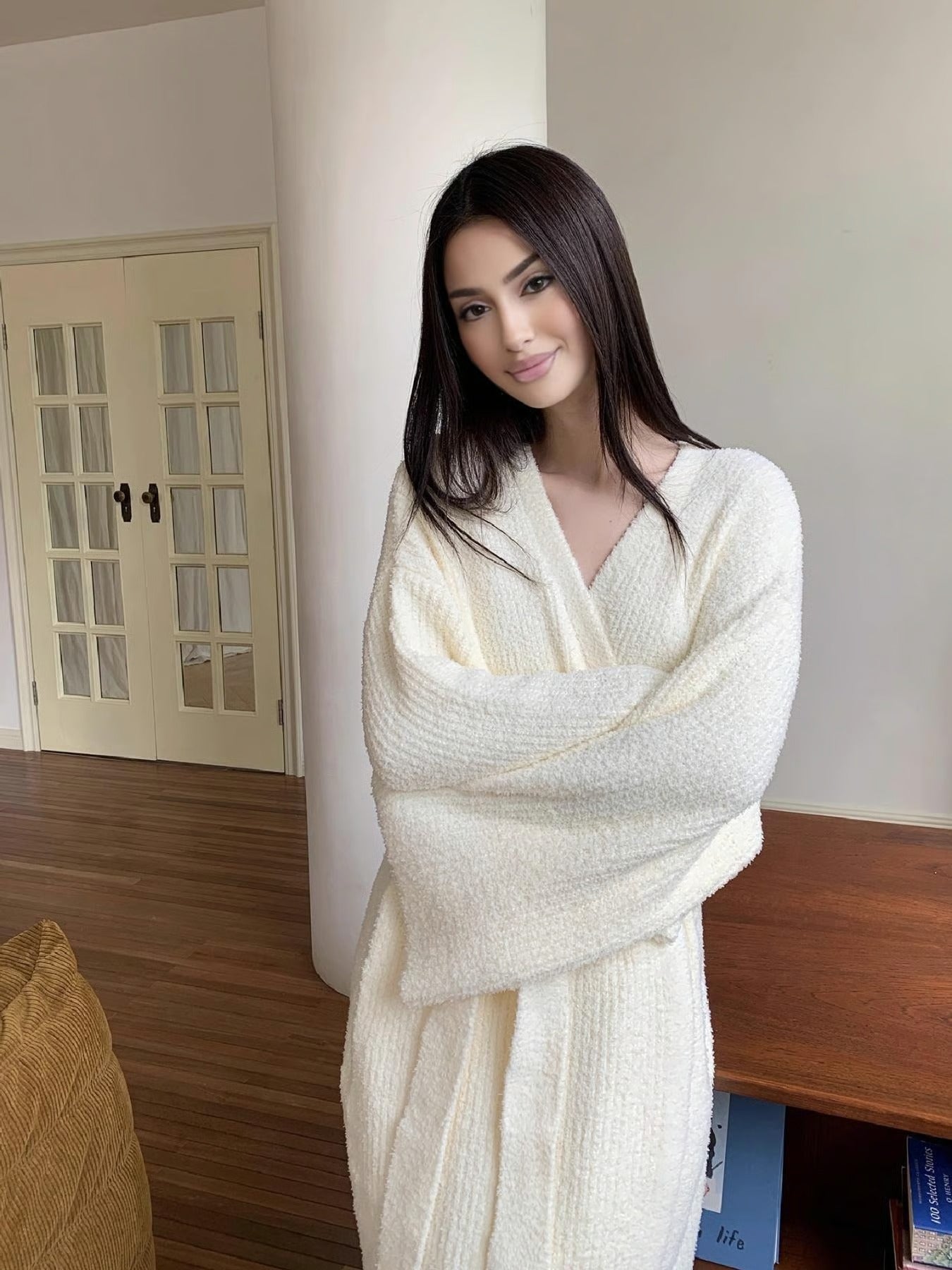 Women's Double-Sided Fleece Robe|Thickened Long Plush Casual Loungewear