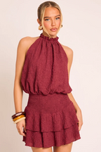 Bernice Womenswear Rebellious Fashion Textured Flippy Playsuit