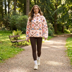Print Water Resistant Sherpa Cropped Drying Robe