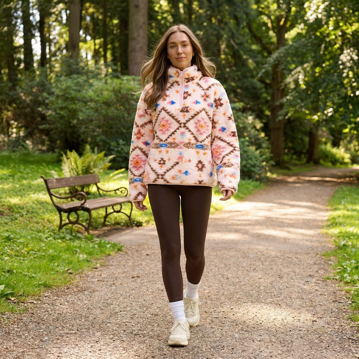 Print Water Resistant Sherpa Cropped Drying Robe