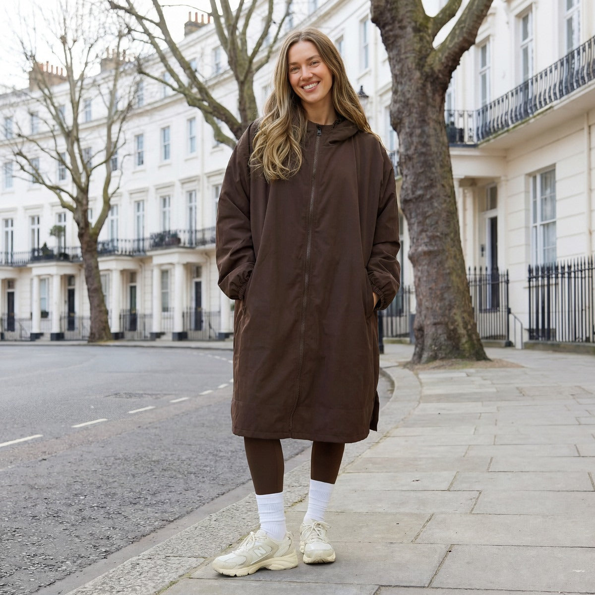 Drying Robe Water Resistant Wind Resistant Changing Soft Sherpa Fleece Lined Oversized Hooded Long Sleeve Coat Jacket