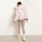 Print Water Resistant Sherpa Cropped Drying Robe