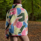Print Water Resistant Sherpa Cropped Drying Robe