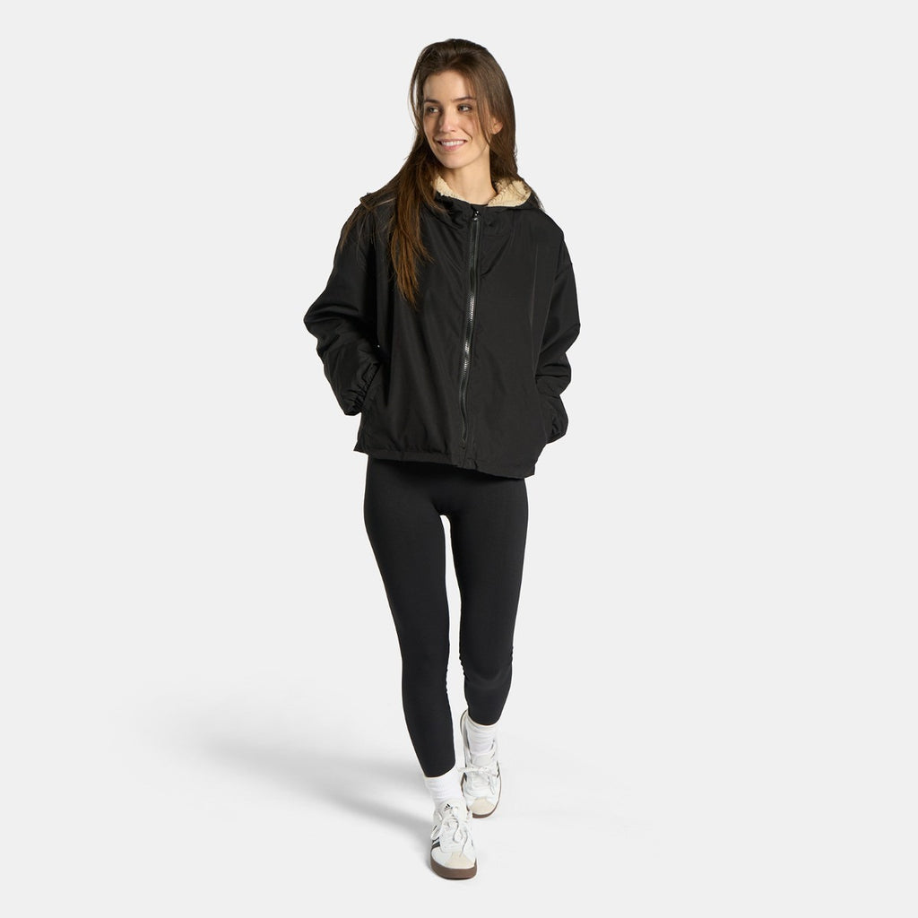 Print Water Resistant Sherpa Cropped Drying Robe
