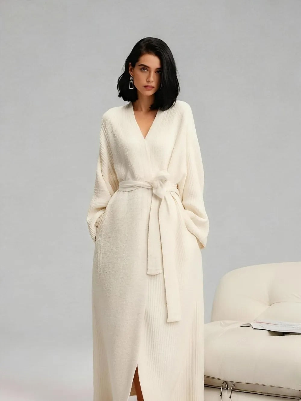 Women's Double-Sided Fleece Robe|Thickened Long Plush Casual Loungewear