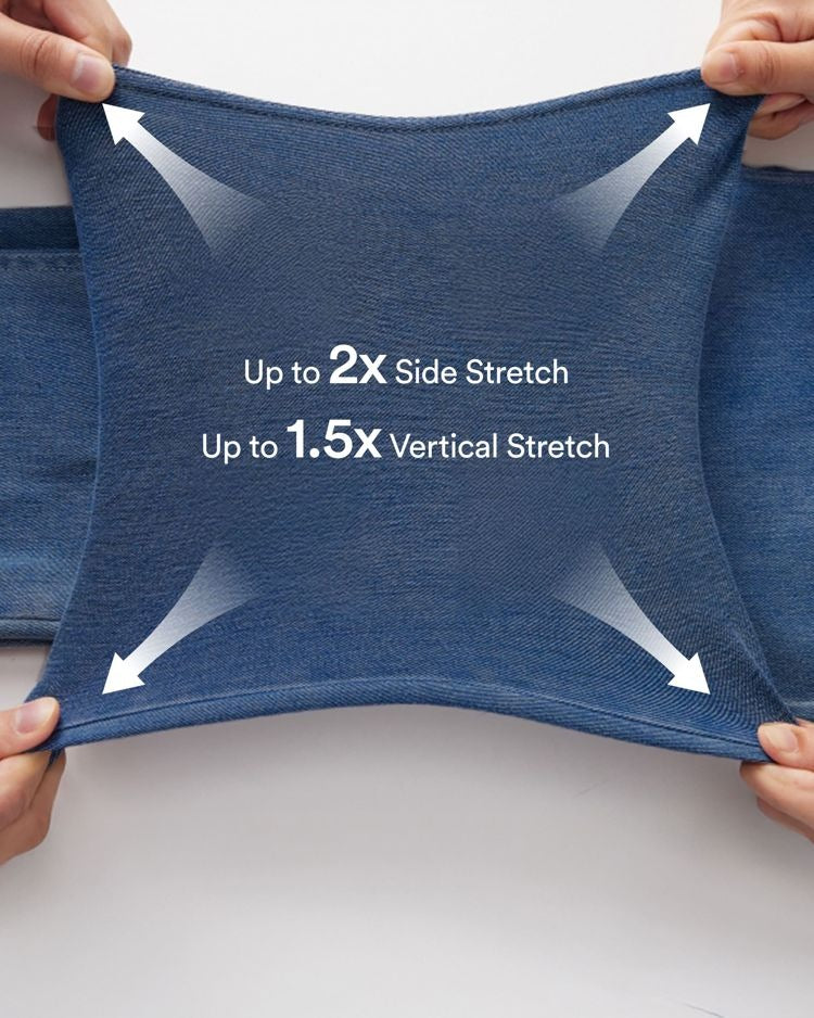 Flex™ Crossover High Waisted Tummy Control Casual Straight Leg Jeans with Pockets
