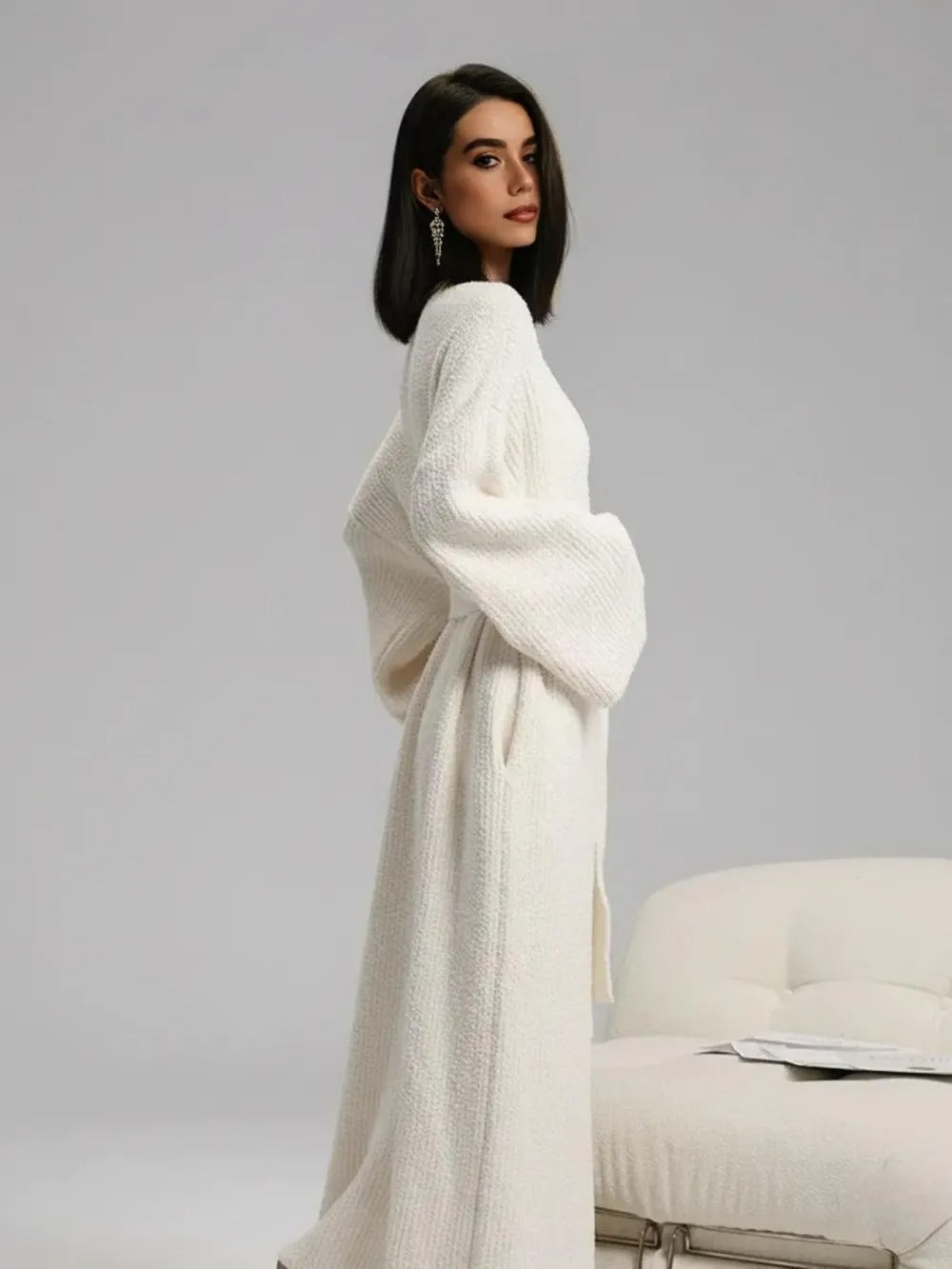 Women's Double-Sided Fleece Robe|Thickened Long Plush Casual Loungewear