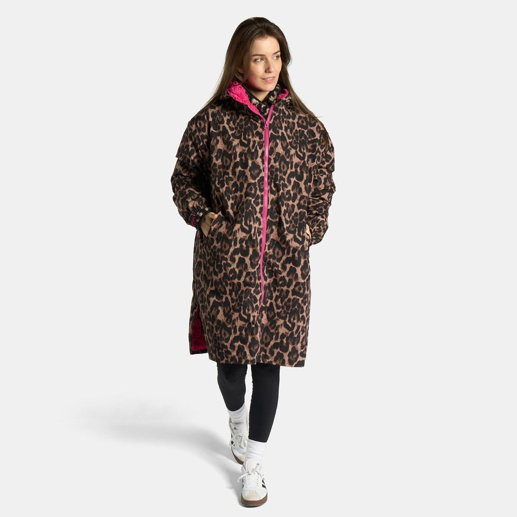 Drying Robe Water Resistant Wind Resistant Changing Soft Sherpa Fleece Lined Oversized Hooded Long Sleeve Coat Jacket
