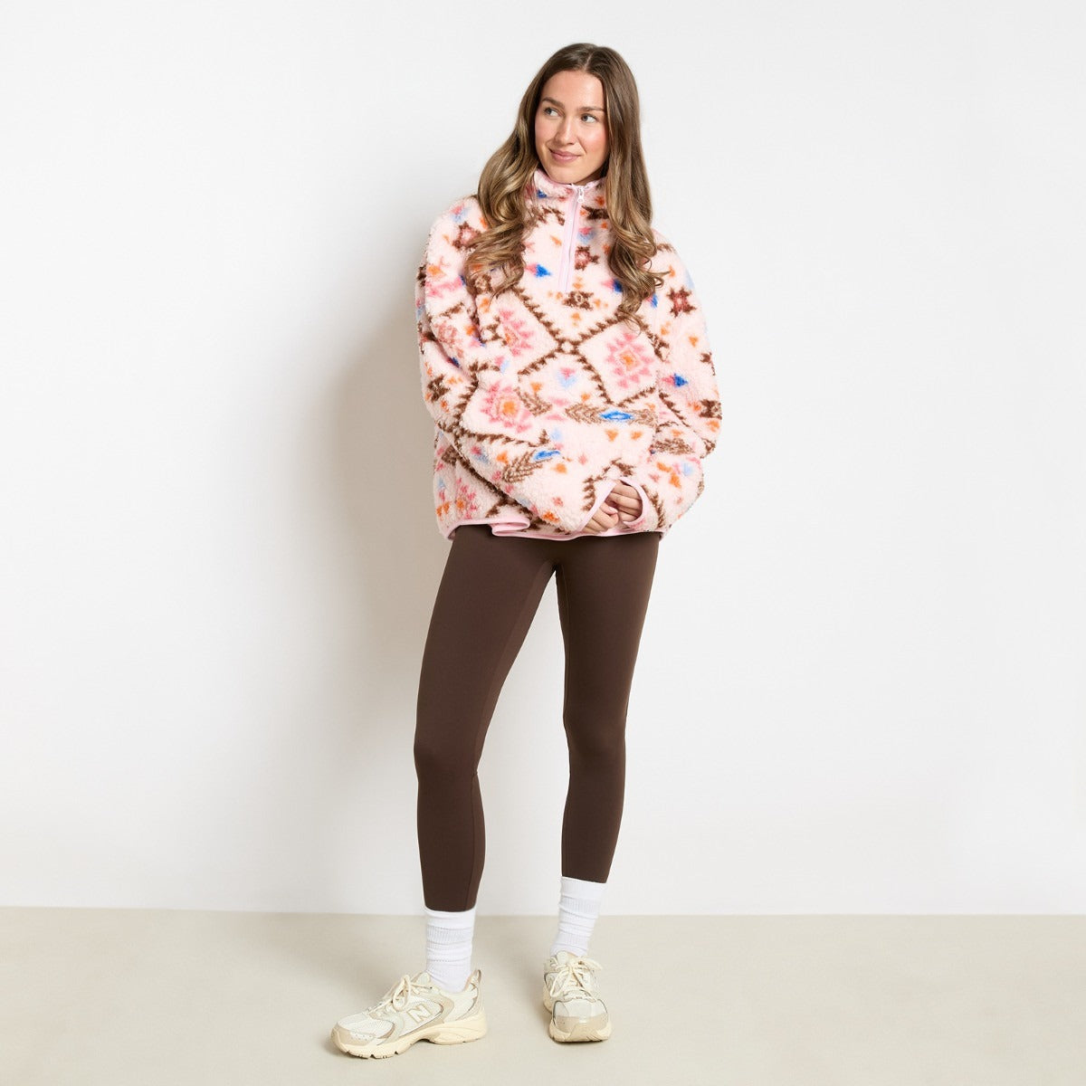 Print Water Resistant Sherpa Cropped Drying Robe