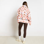 Print Water Resistant Sherpa Cropped Drying Robe