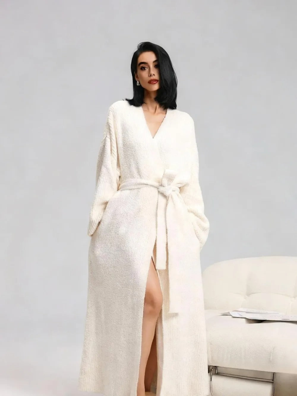 Women's Double-Sided Fleece Robe|Thickened Long Plush Casual Loungewear