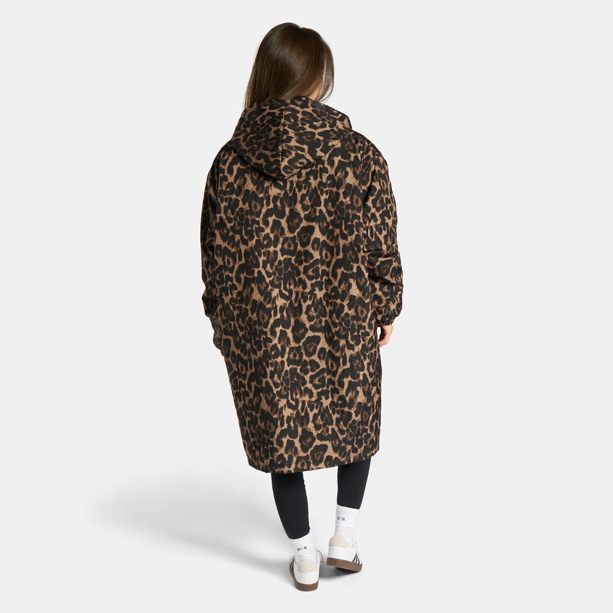 Drying Robe Water Resistant Wind Resistant Changing Soft Sherpa Fleece Lined Oversized Hooded Long Sleeve Coat Jacket