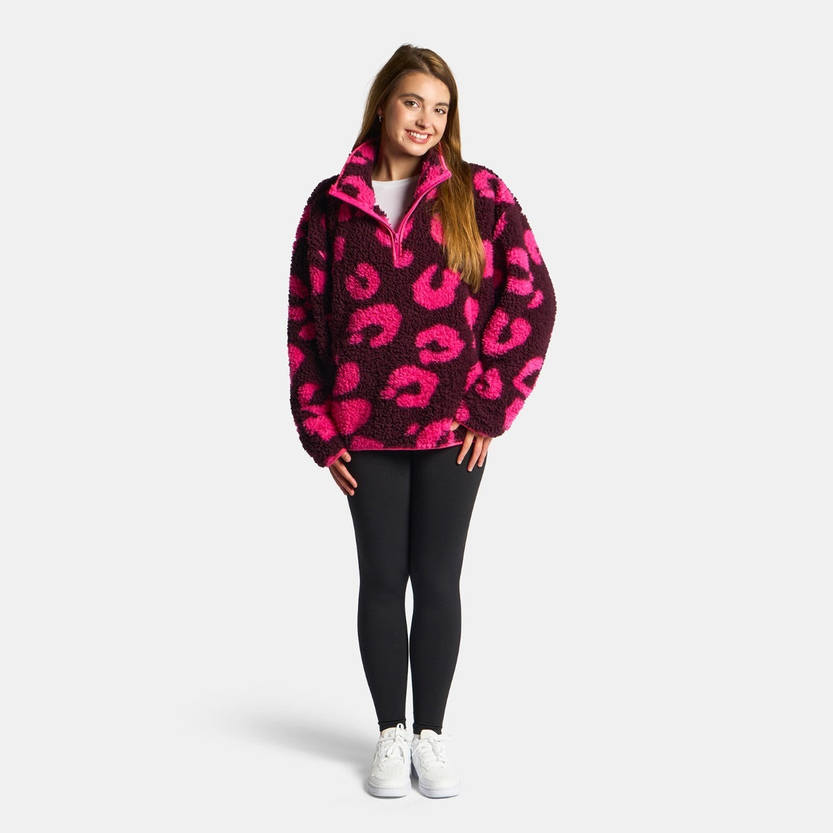 Print Water Resistant Sherpa Cropped Drying Robe