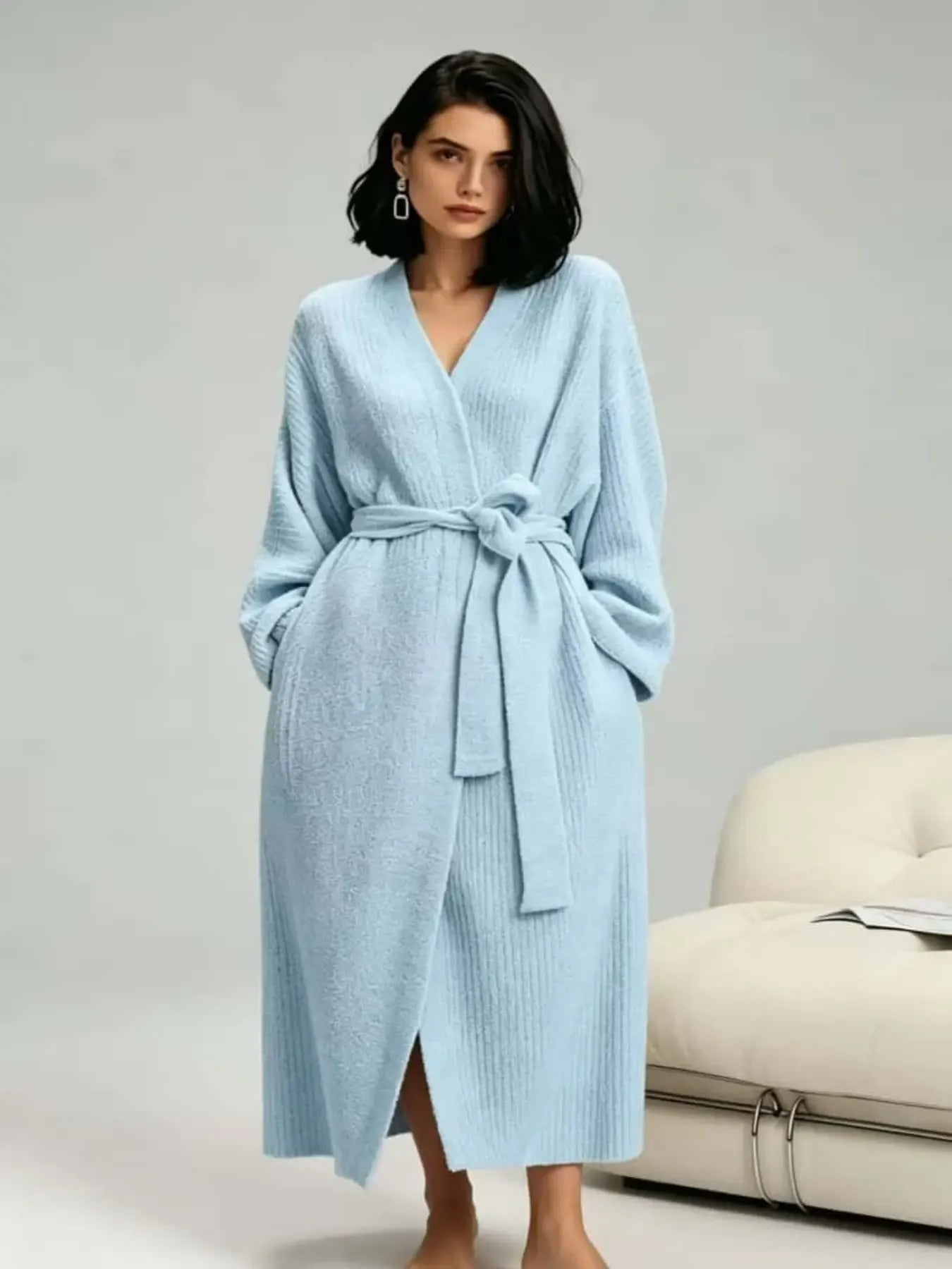 Women's Double-Sided Fleece Robe|Thickened Long Plush Casual Loungewear