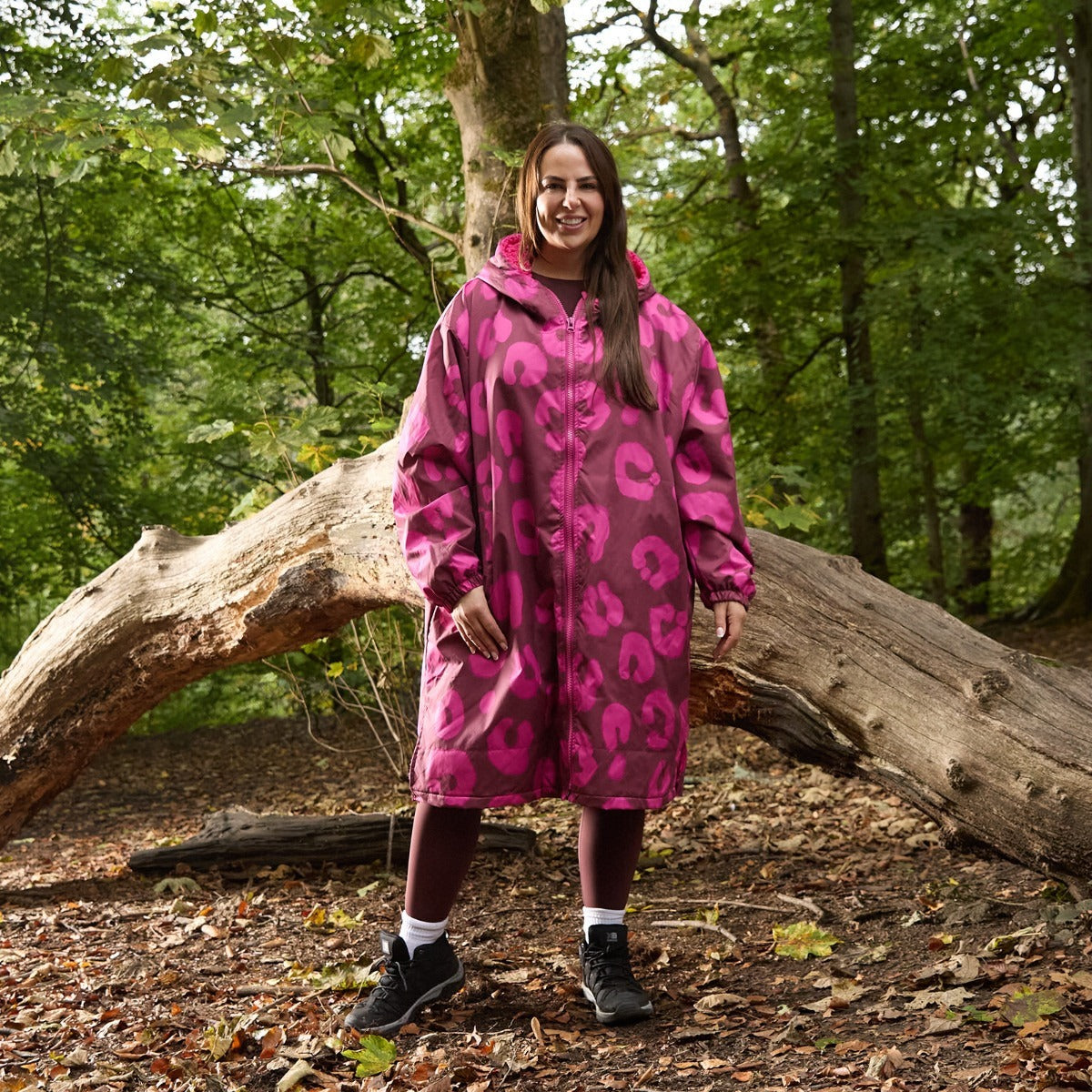 Drying Robe Water Resistant Wind Resistant Changing Soft Sherpa Fleece Lined Oversized Hooded Long Sleeve Coat Jacket