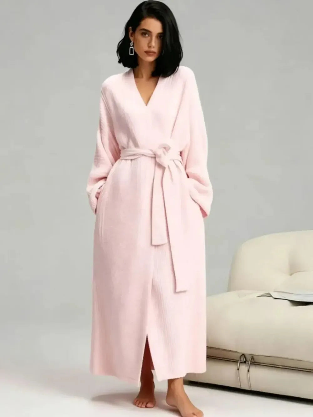 Women's Double-Sided Fleece Robe|Thickened Long Plush Casual Loungewear