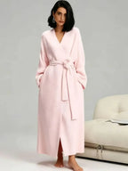 Women's Double-Sided Fleece Robe|Thickened Long Plush Casual Loungewear