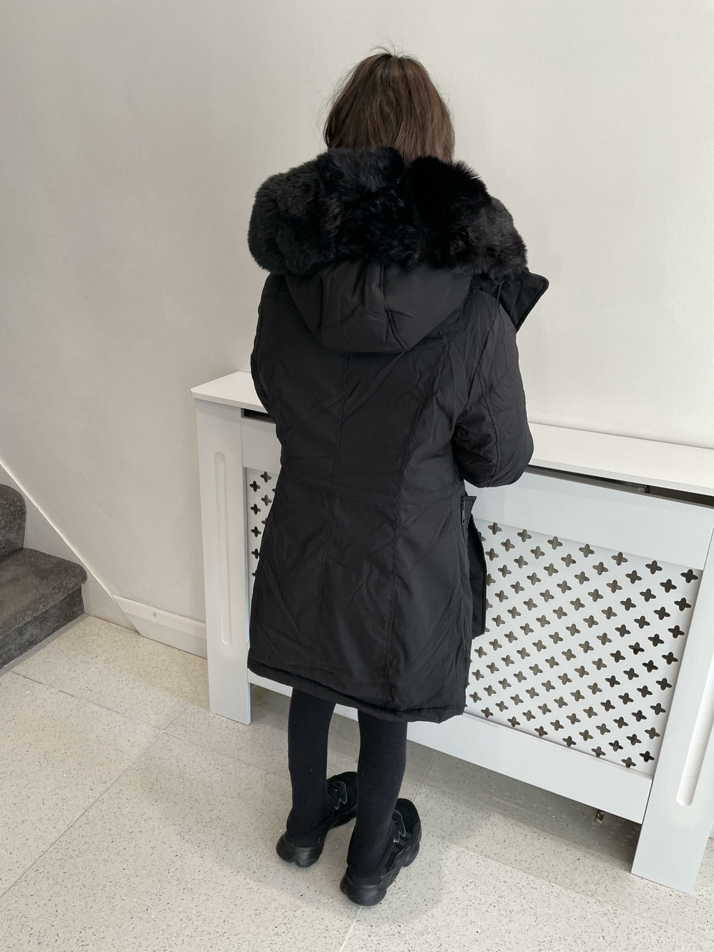Jaya Black KIDS Faux Fur Hooded Toggle Coat