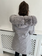 Jaya Grey KIDS Faux Fur Hooded Toggle Coat