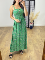 Jolie Elasticated Bust Button Detail Floral Print Dress